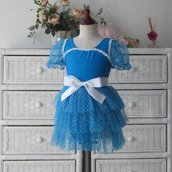 バレエ衣装 水玉チュチュスカー ト(黒・ブルー) ダンスレオター ド