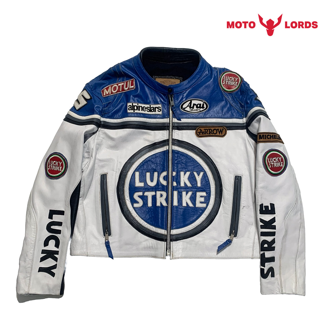Lucky Strike Casual Moto Leather Jacket – Motorcycle Riding Custom