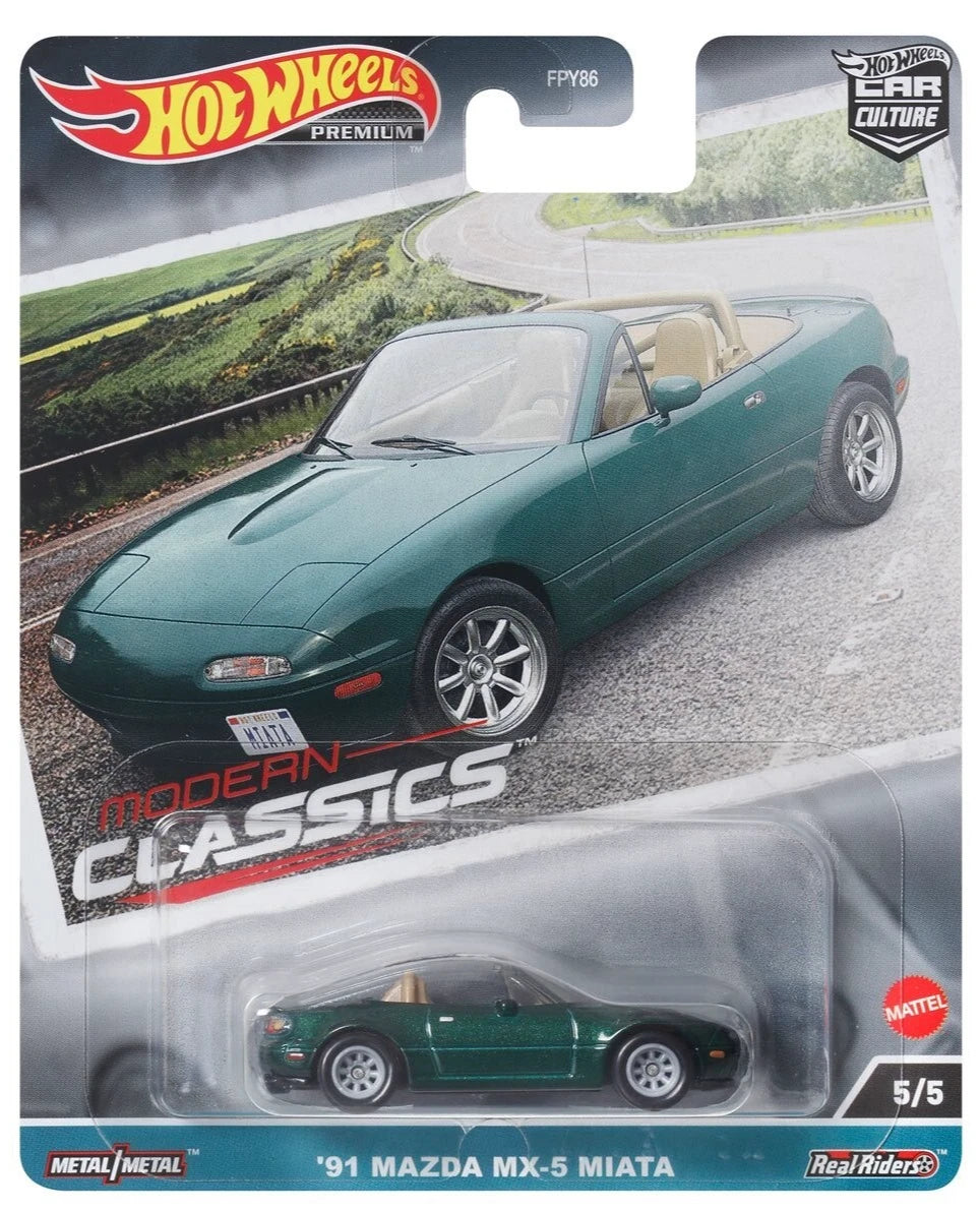 91 MAZDA MX-5 MIATA 5/5, (HKC68) Hot Wheels Premium 2023, Car
