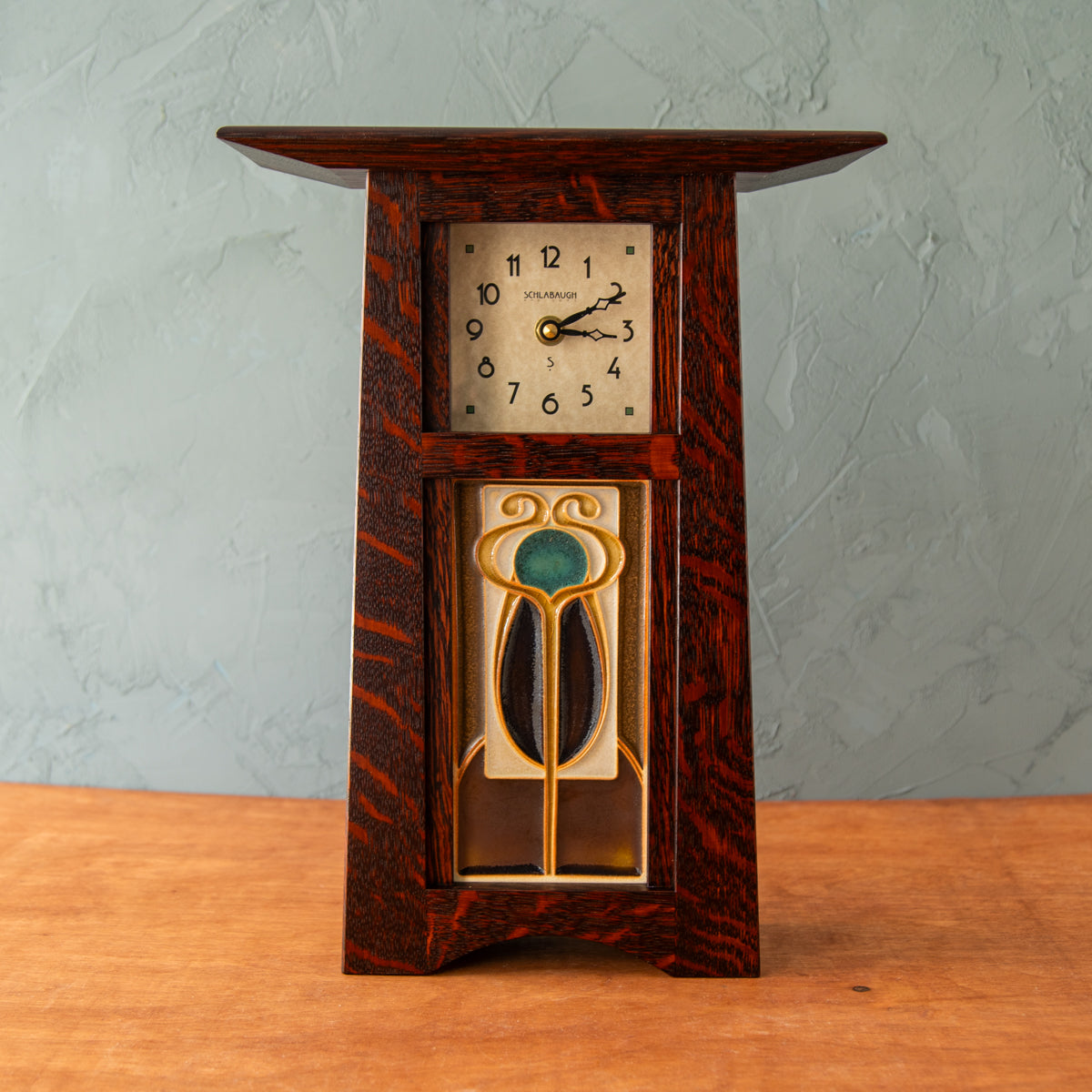 Craftsman Clock | 4x8 Hand-Painted Stickley Tile – Pewabic Pottery