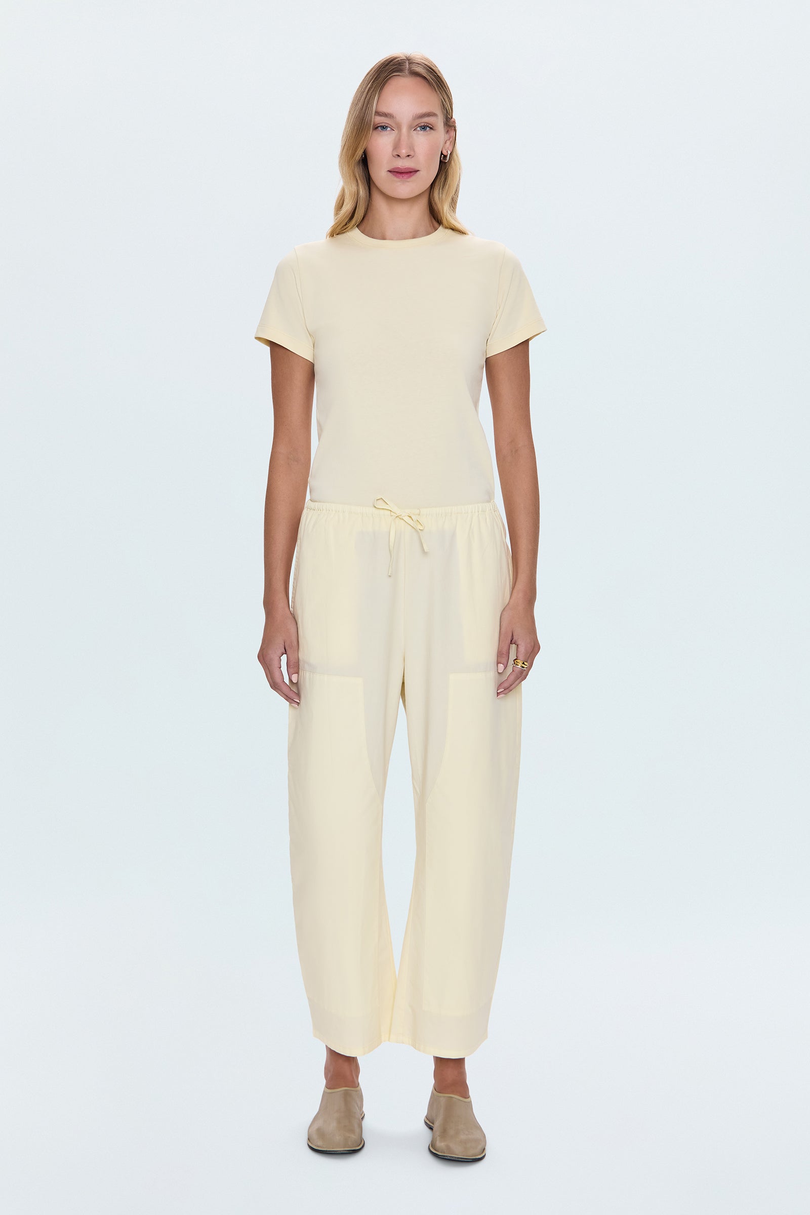 Theo Drawstring Poplin Pant - Lemonade – Pistola Denim