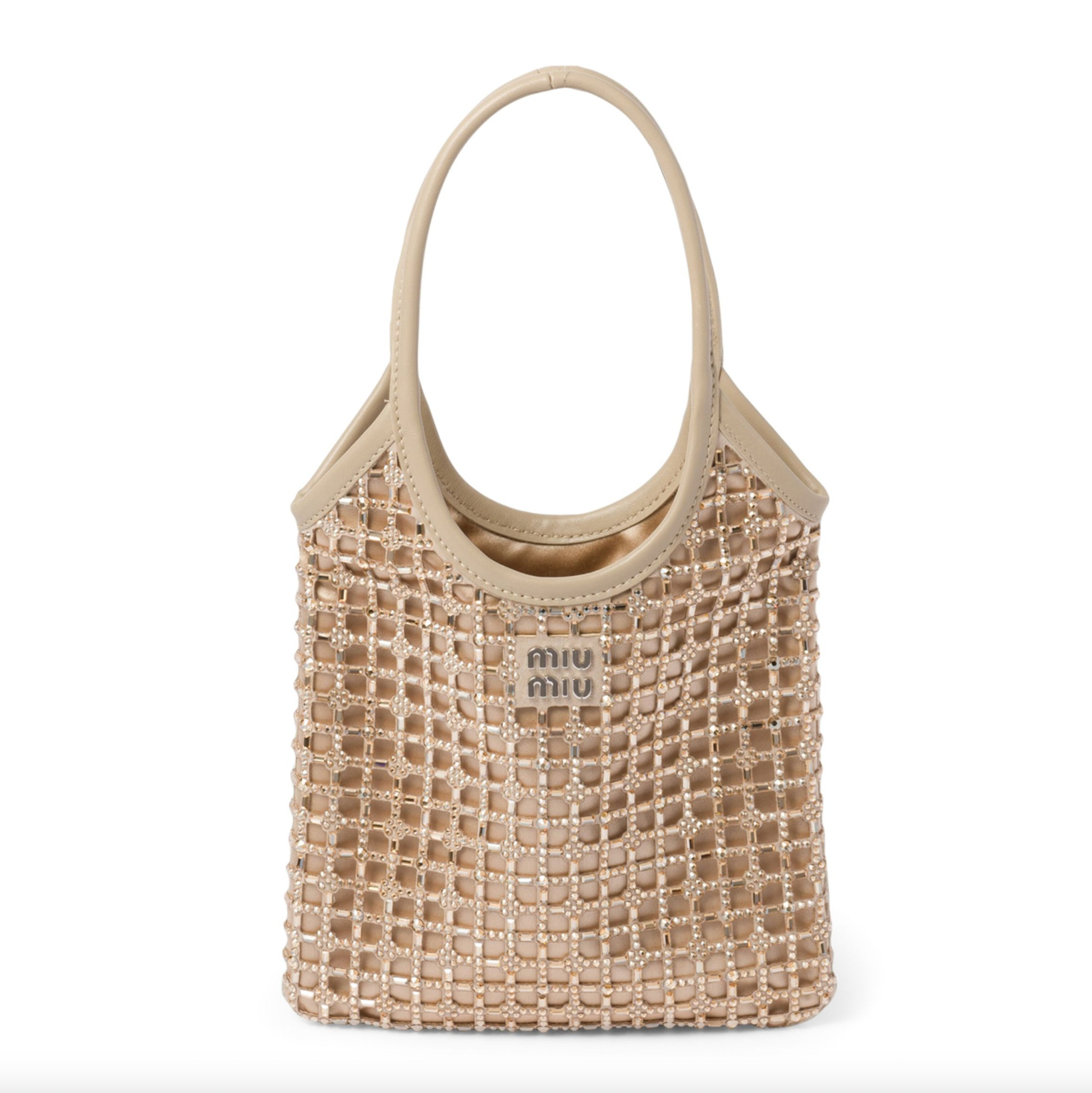 Miu Miu Small Satin Crystal-Embellished Top-Handle Bag | RADPRESENT