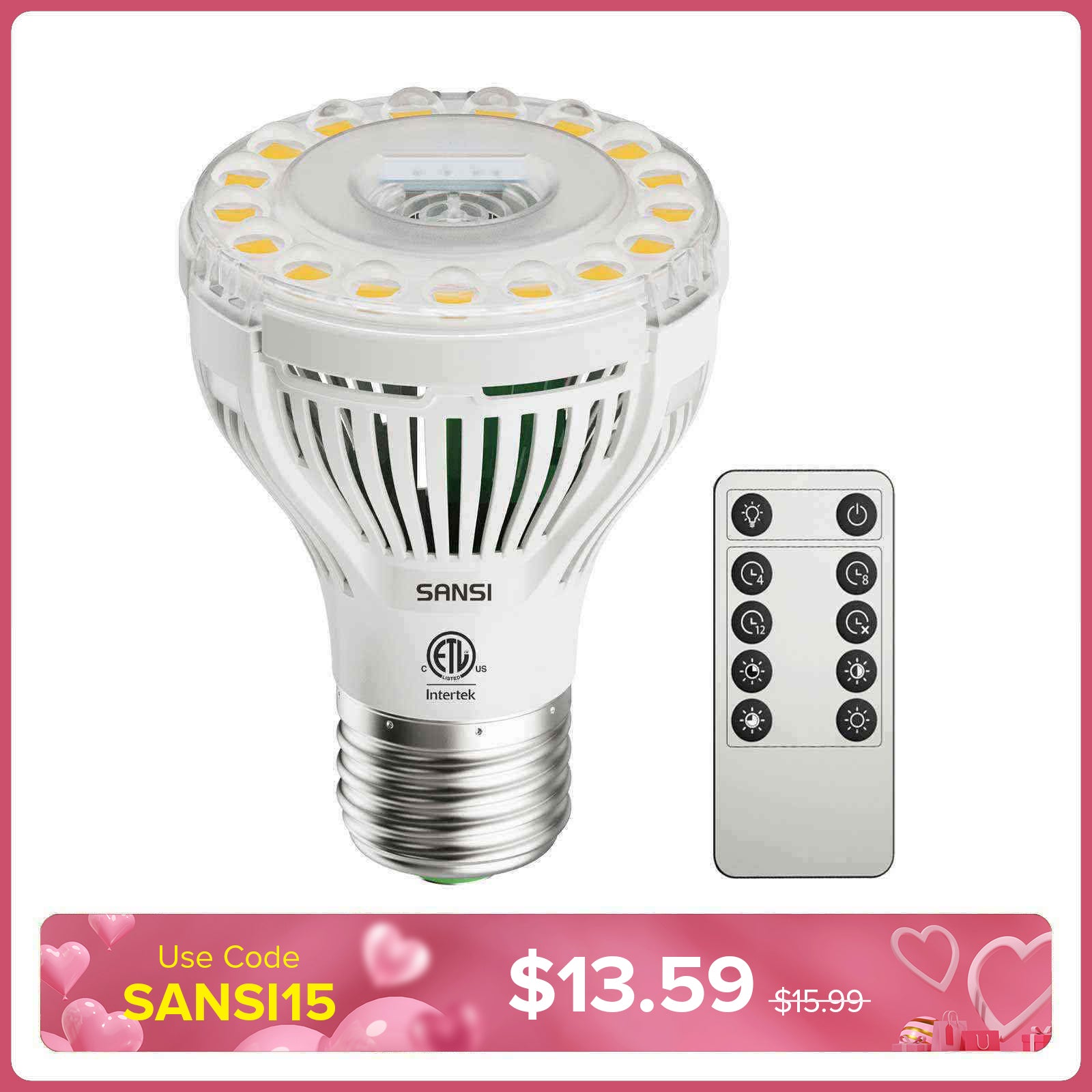 SANSI PAR20 5W LED Grow Light Bulb with Remote Control – SANSI