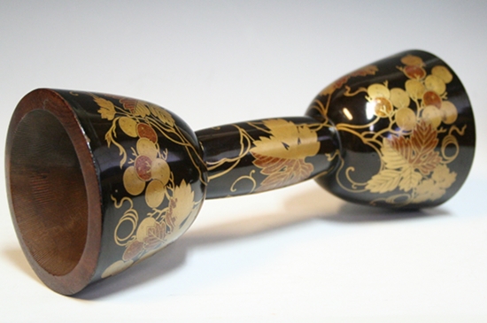 小鼓 胴 葡萄とリス 古美術青華堂｜H687 蒔絵・葡萄文小鼓