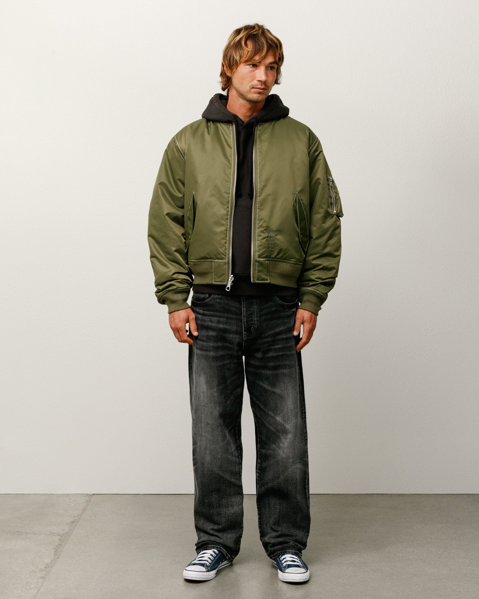 Built Reversible Bomber Jacket – Olive | Outerwear | Stüssy