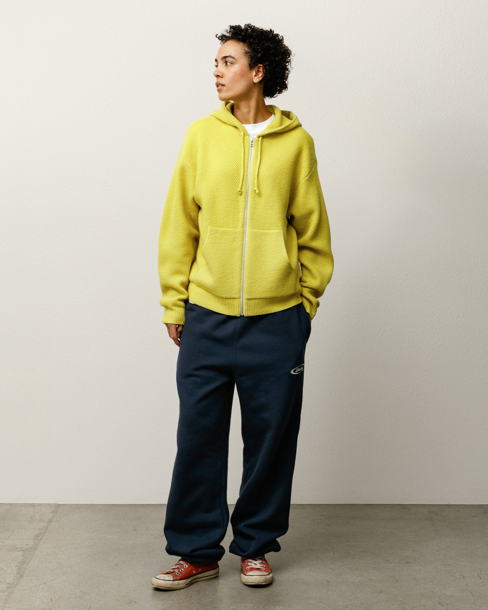 Textured Zip Hooded Sweater – Yellow | Tops & Knits | Stüssy