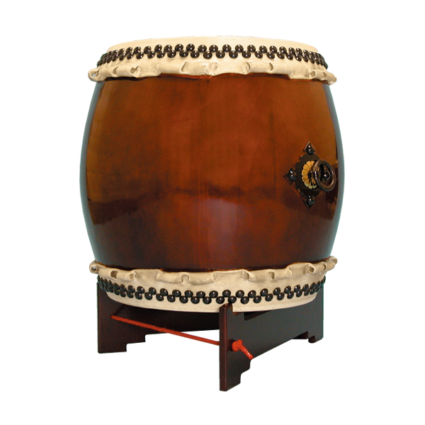 和楽器 小鼓 蒔絵 調緒付き 能 狂言 舞台 木箱付 演奏用 和