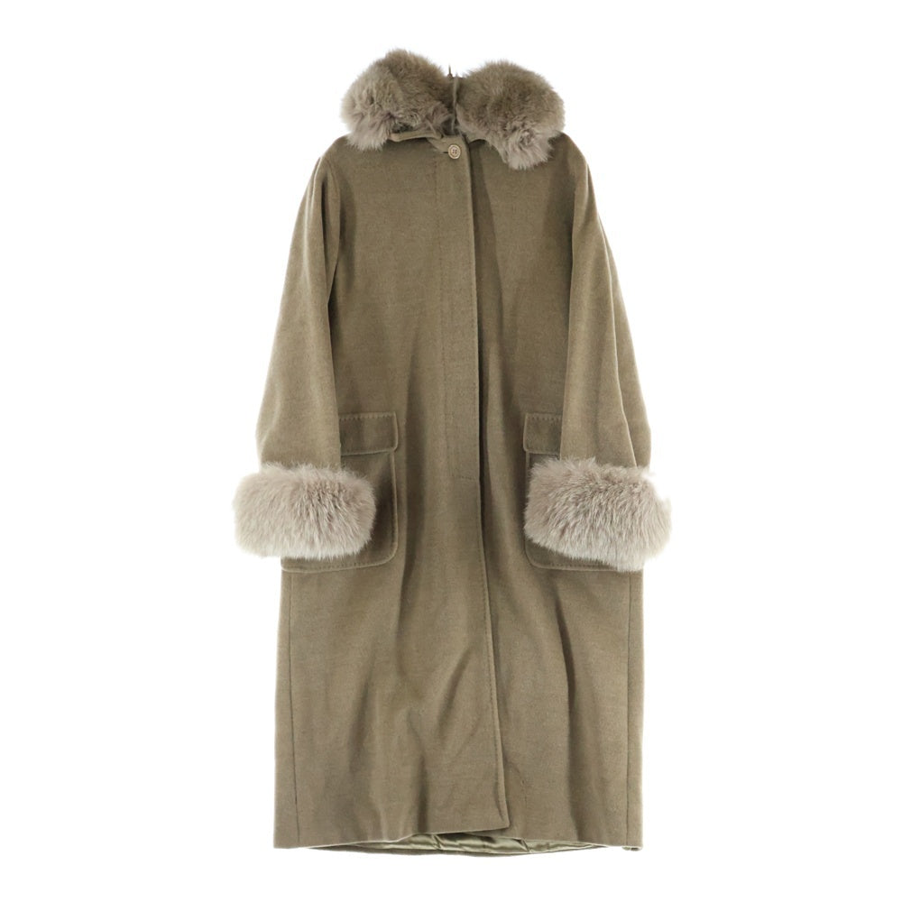 MaxMara(マックスマーラ) カシミヤ混 ウール ファー ステンカラー