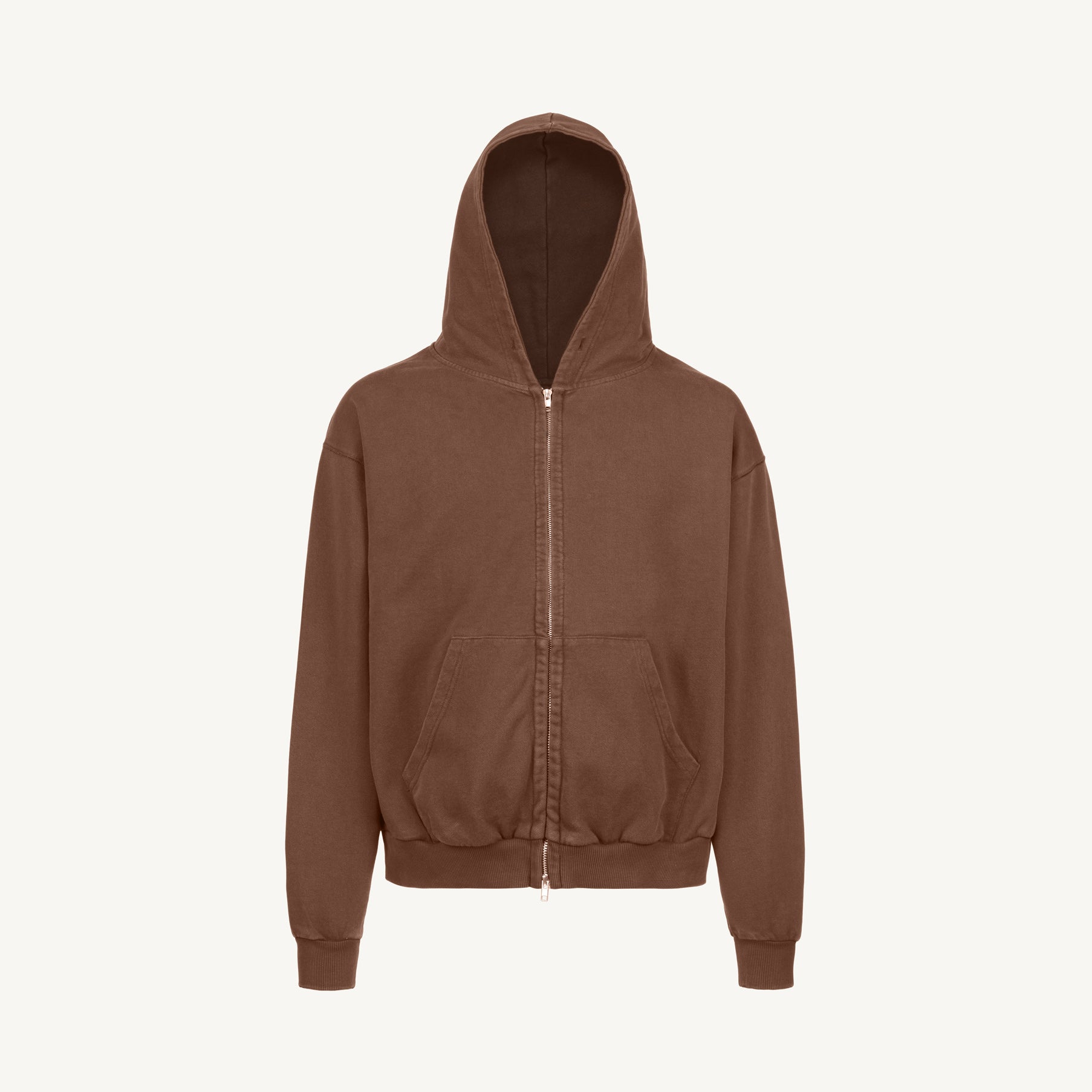 Vintage Brown Oversized Zipped Hoodie – WATC STUDIO