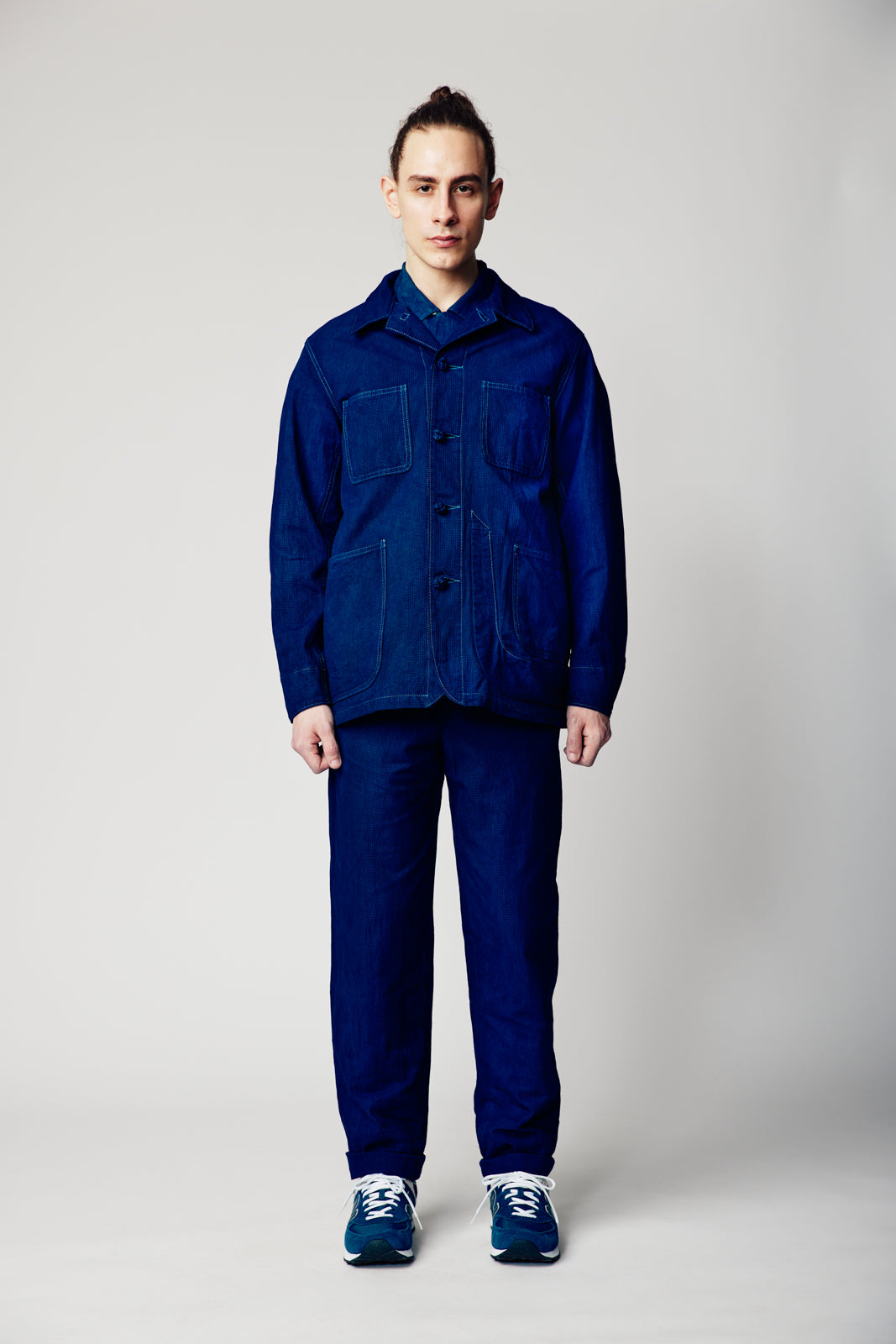 琉球藍染ハウンドトゥースカバーオール | Jipijapa