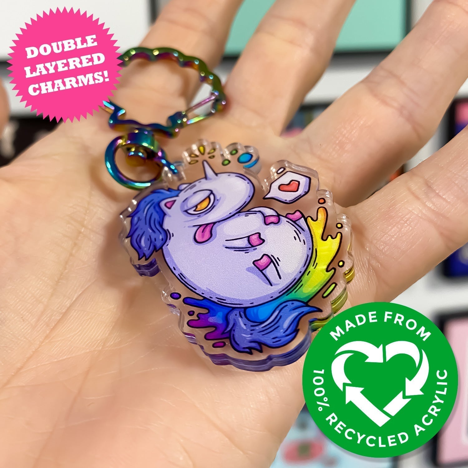 Double Layered Acrylic Keychains | Zap! Creatives | Quantity 10