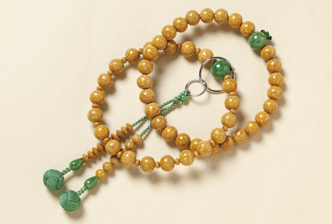天竺菩提樹三万浄土珠数翡翠仕立 – 京念珠ぜにや