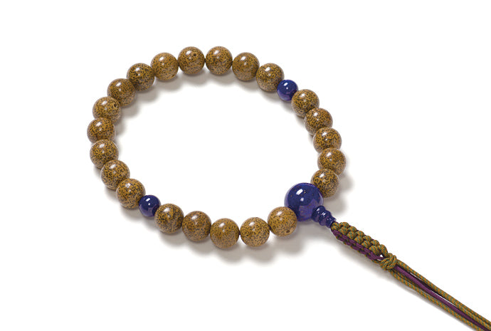 海南星月菩提樹22玉単念珠ラピスラズリ仕立 – 京念珠ぜにや