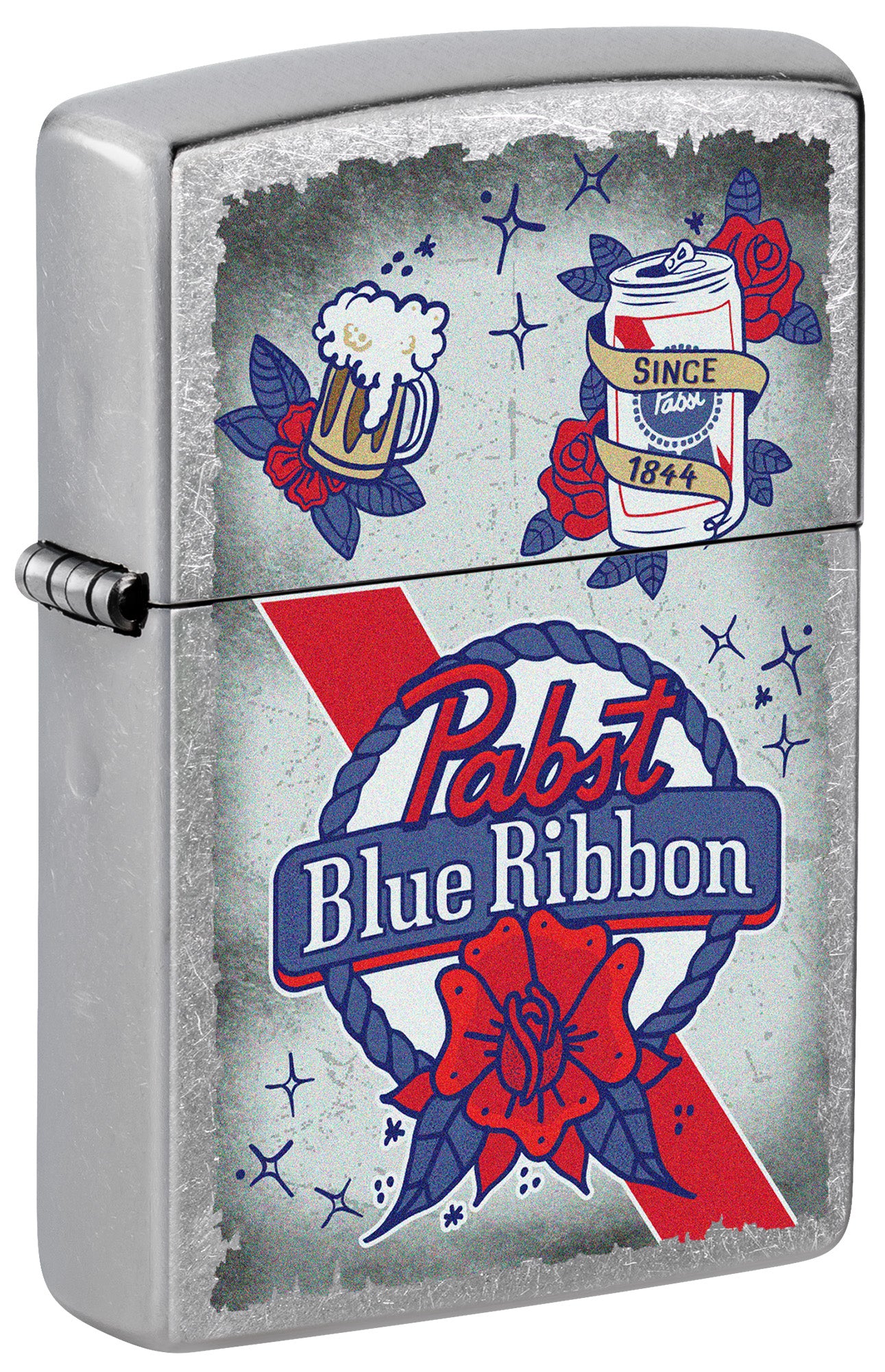 Zippo Pabst Blue Ribbon® Artwork Design Street Chrome Windproof