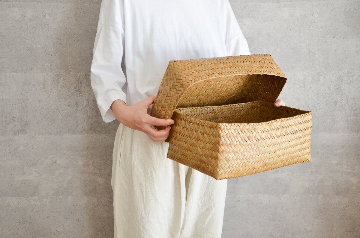 日用品を整える蓋付き角型かご – 市川籠店 | 1basketry