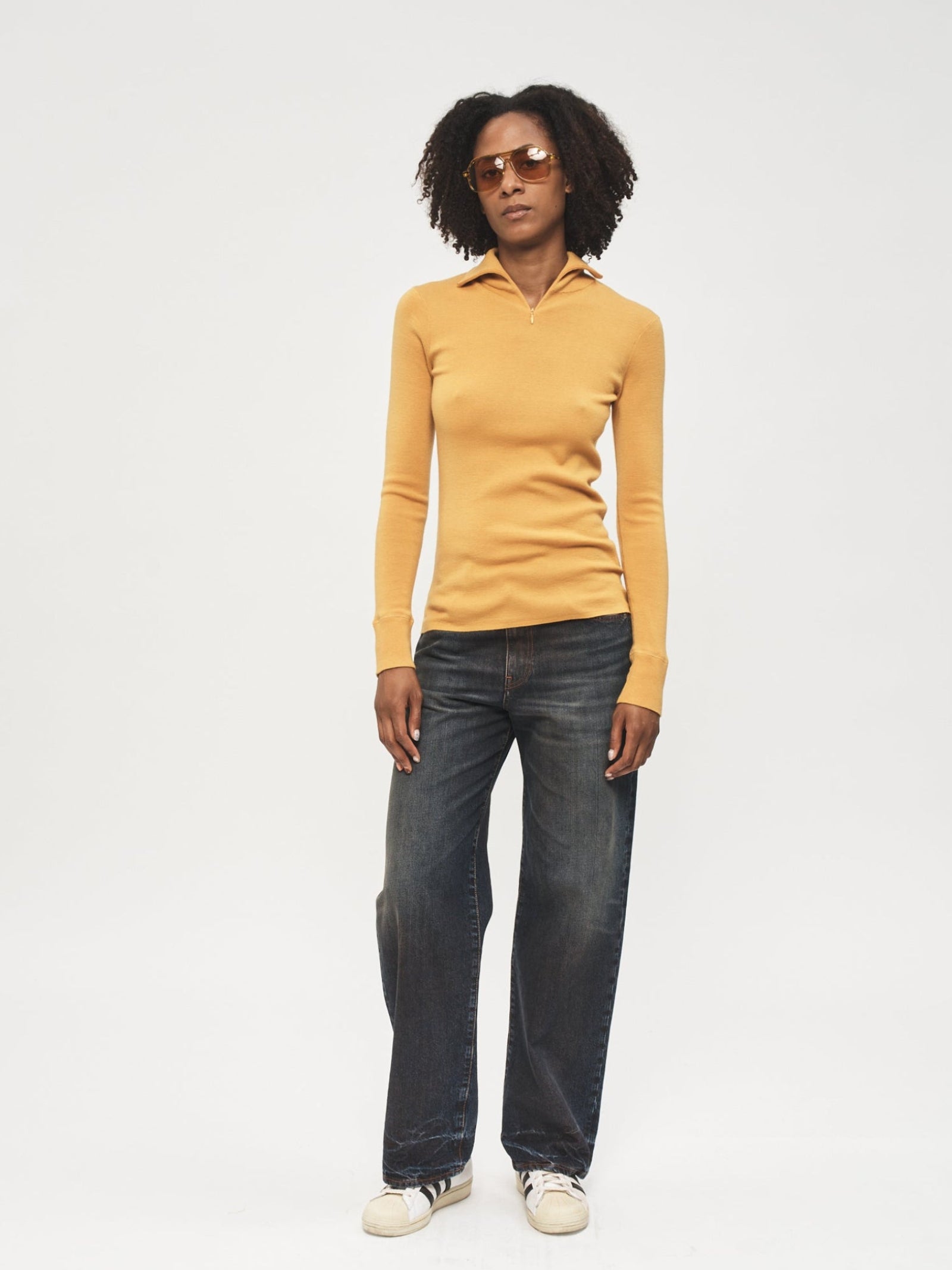 Quarter Zip Turtleneck Marigold – 6397