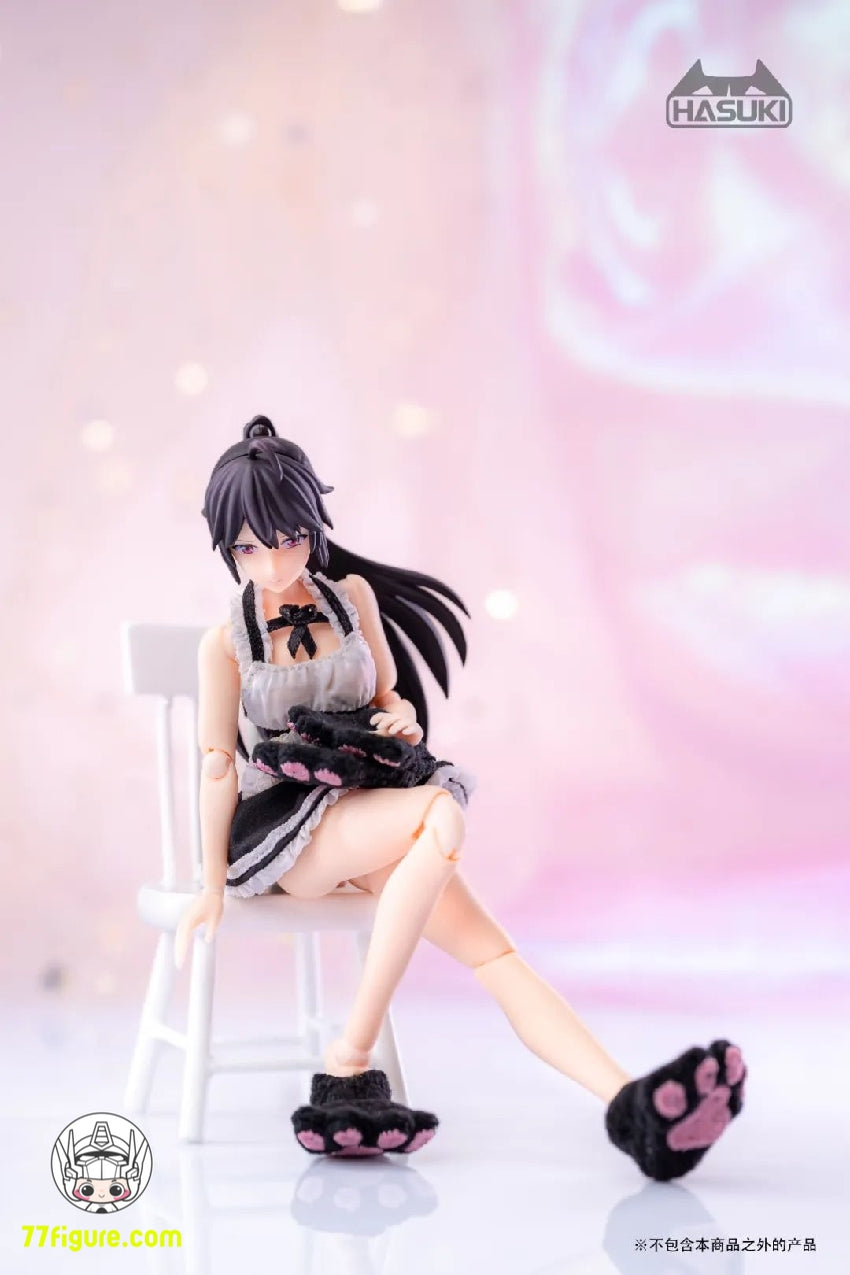 HASUKI 1/12 CS011 アクションフィギュア用（黒） 猫の足の手袋 ＆靴