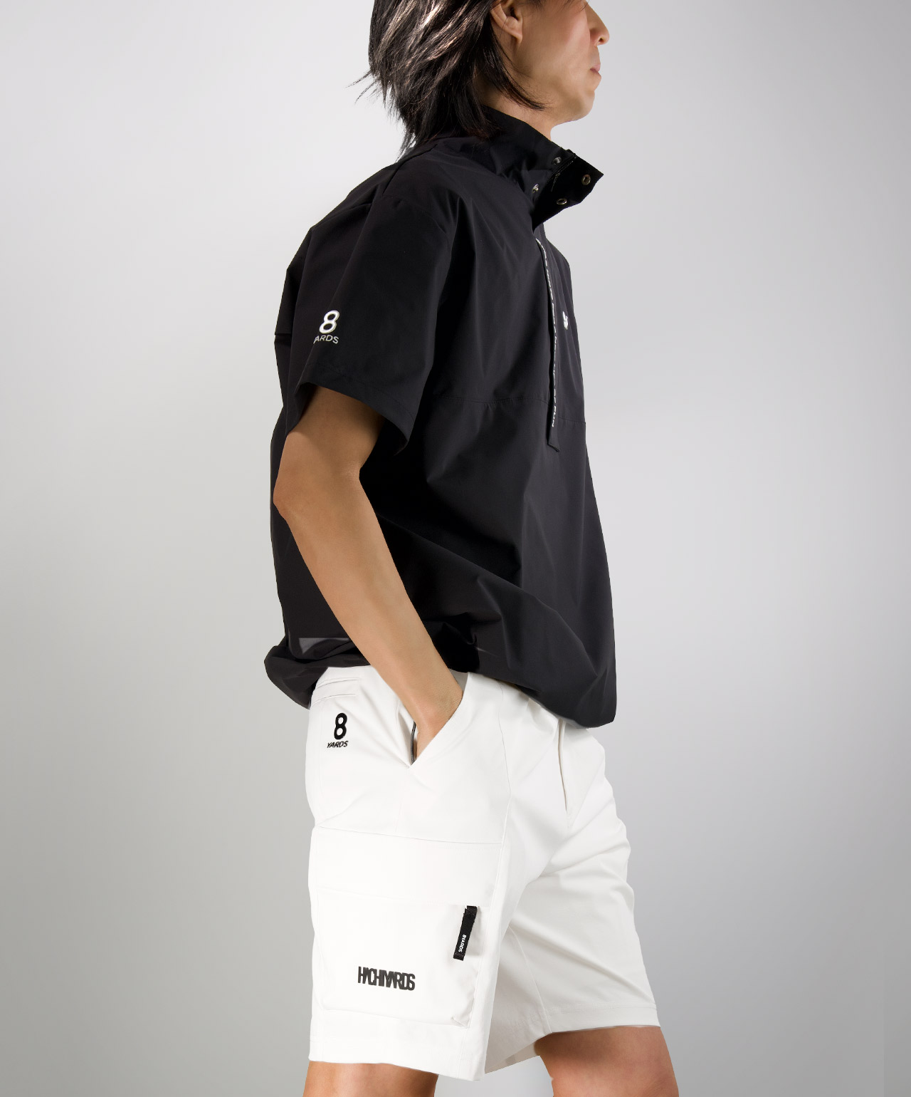 8YARDS / Men's SideTuck Half Sleeve Blouson