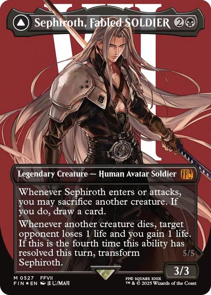 MTG 威名のソルジャー、セフィロス ボーダーレス foil MTG 威名の
