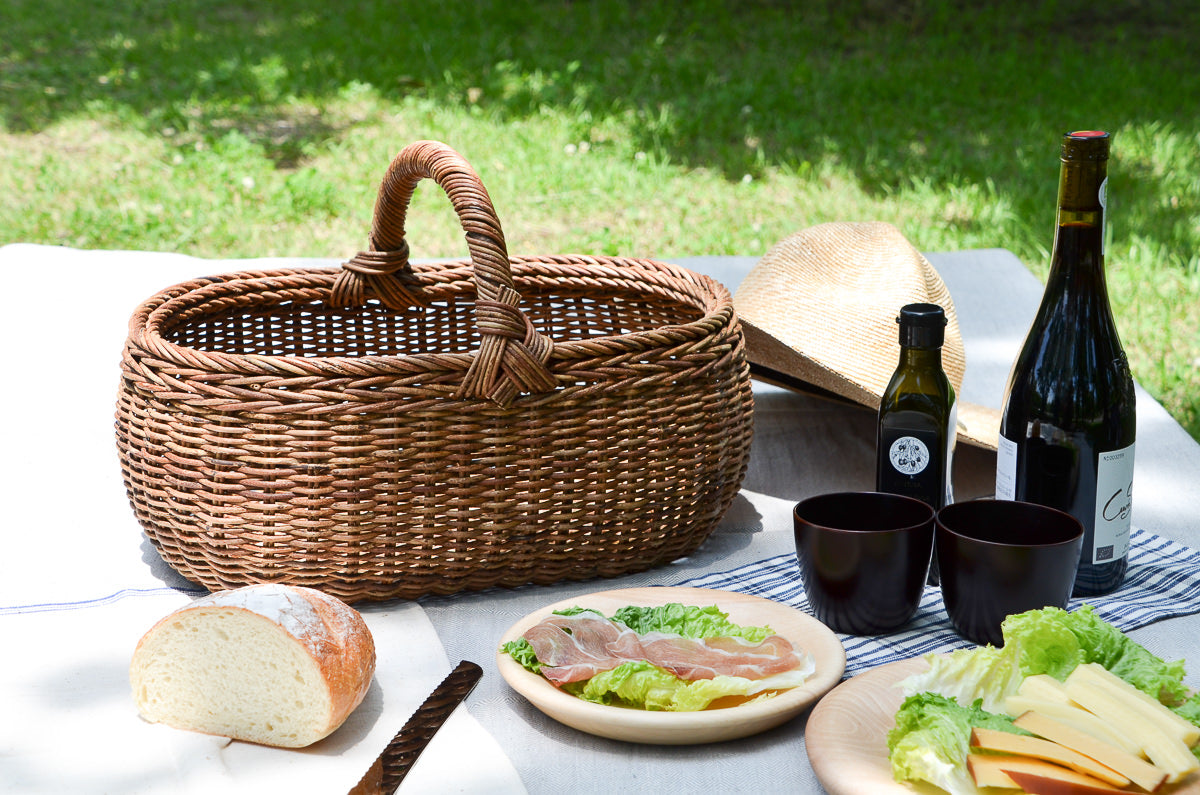 秋田あけび籠】パンかご秋田県あけび平かご