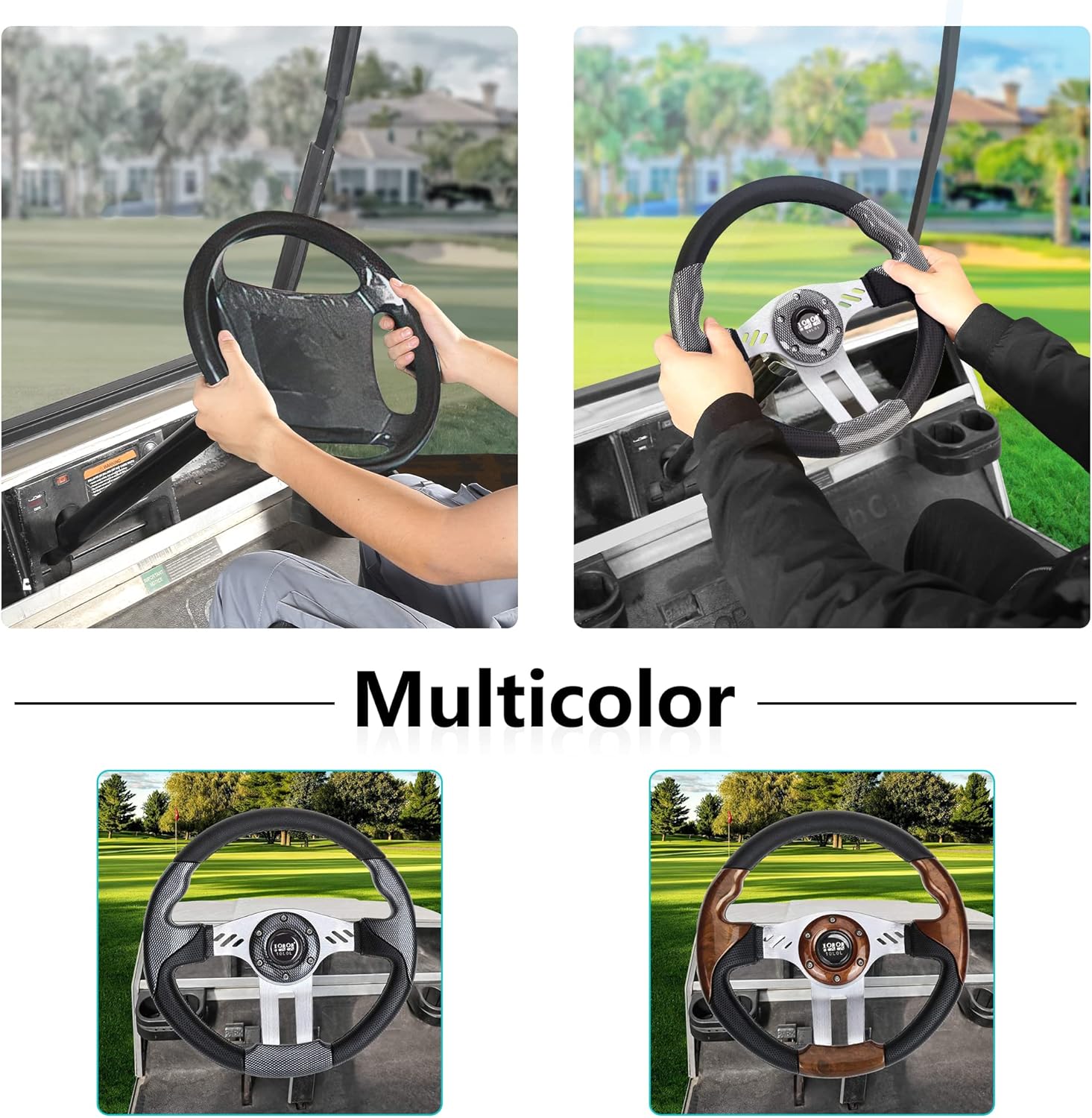 Wood Golf Cart Steering Wheel Universal Design - 10L0L