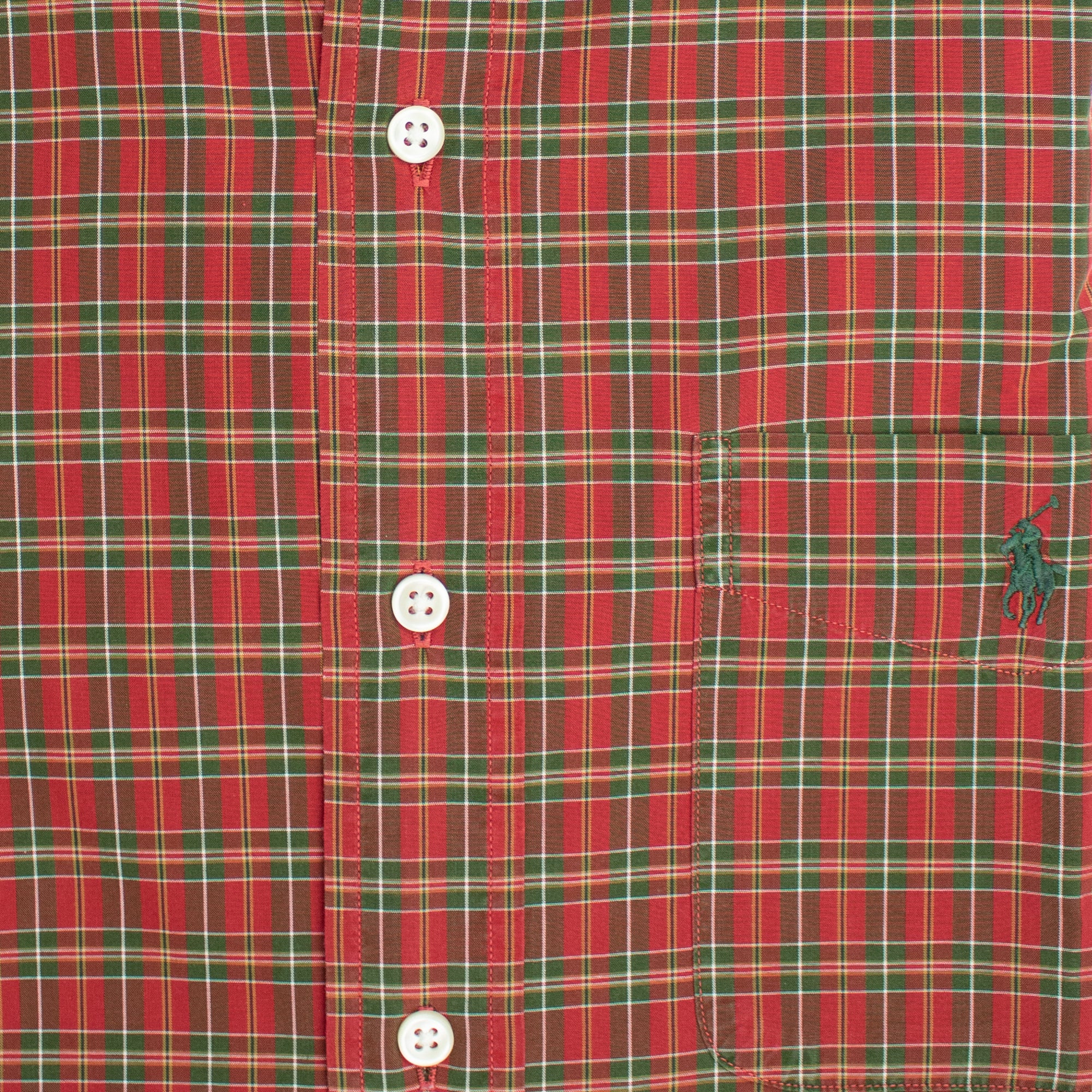 Vintage 100% Cotton Red Plaid Small Long Sleeve Shirt — Ralph