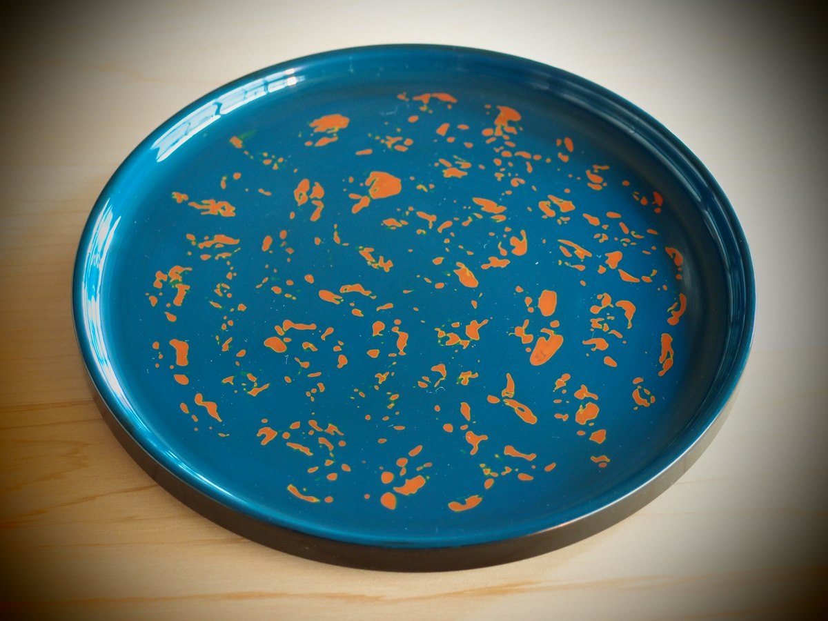 津軽塗 唐塗 菓子器 青緑 紋紗塗 螺鈿細工 茶托 コースター 4組 木製