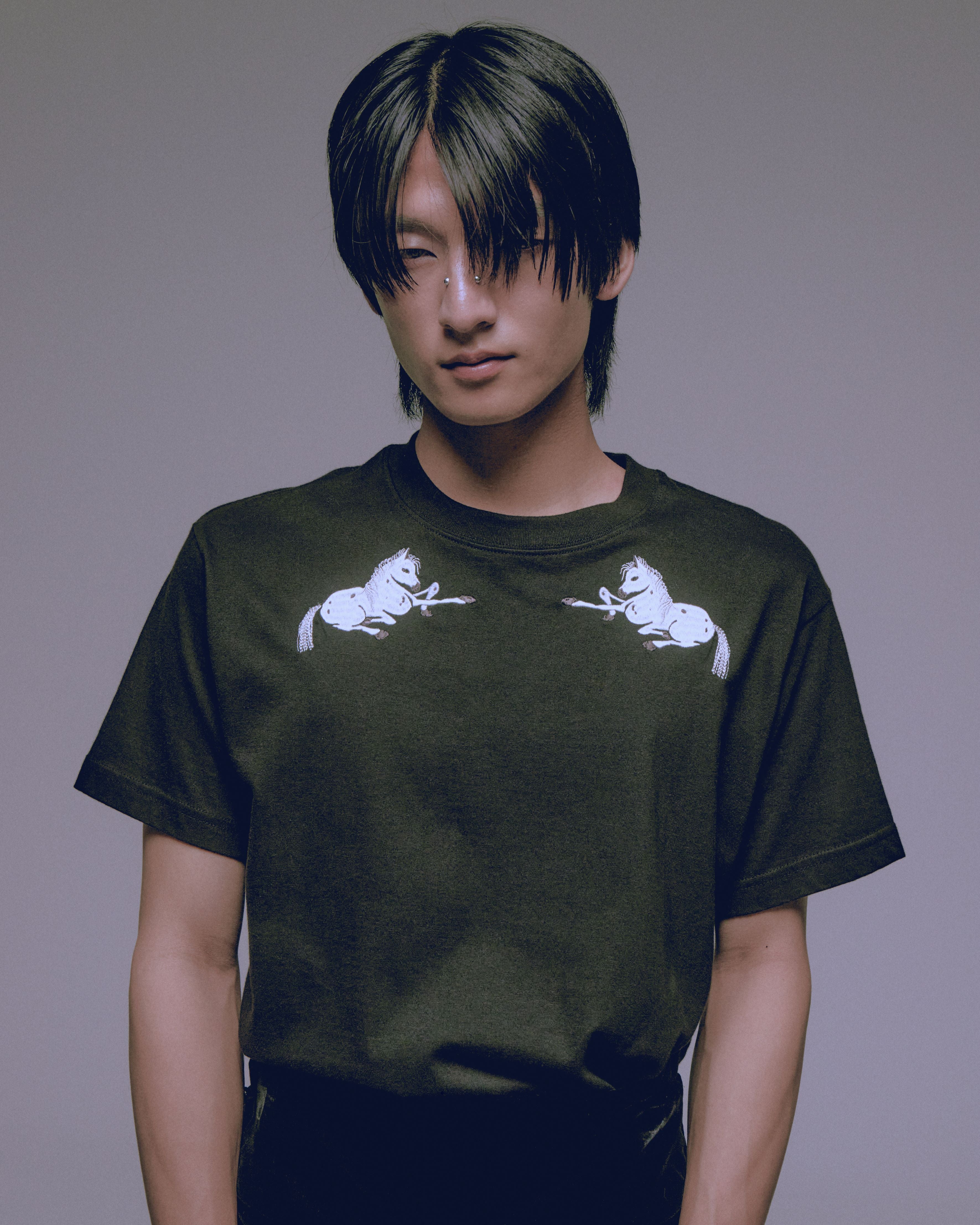 Two horse T-shirt Black【Delivery in May 2026】 – tanakadaisuke