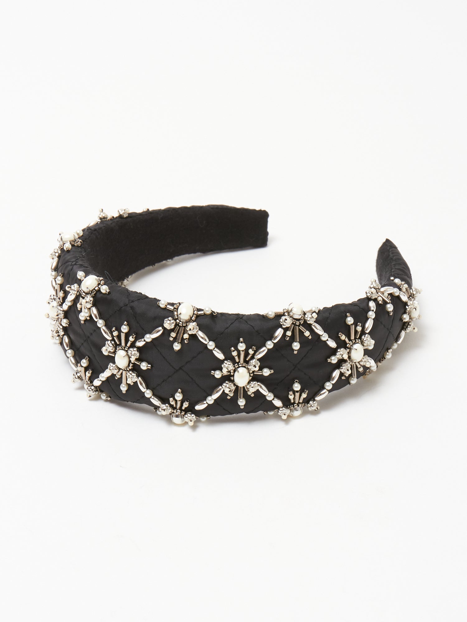 White pearl hair band Black【stock】 – tanakadaisuke