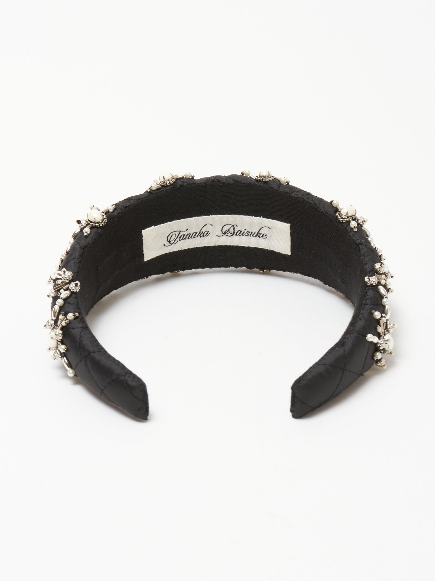 White pearl hair band Black【stock】 – tanakadaisuke