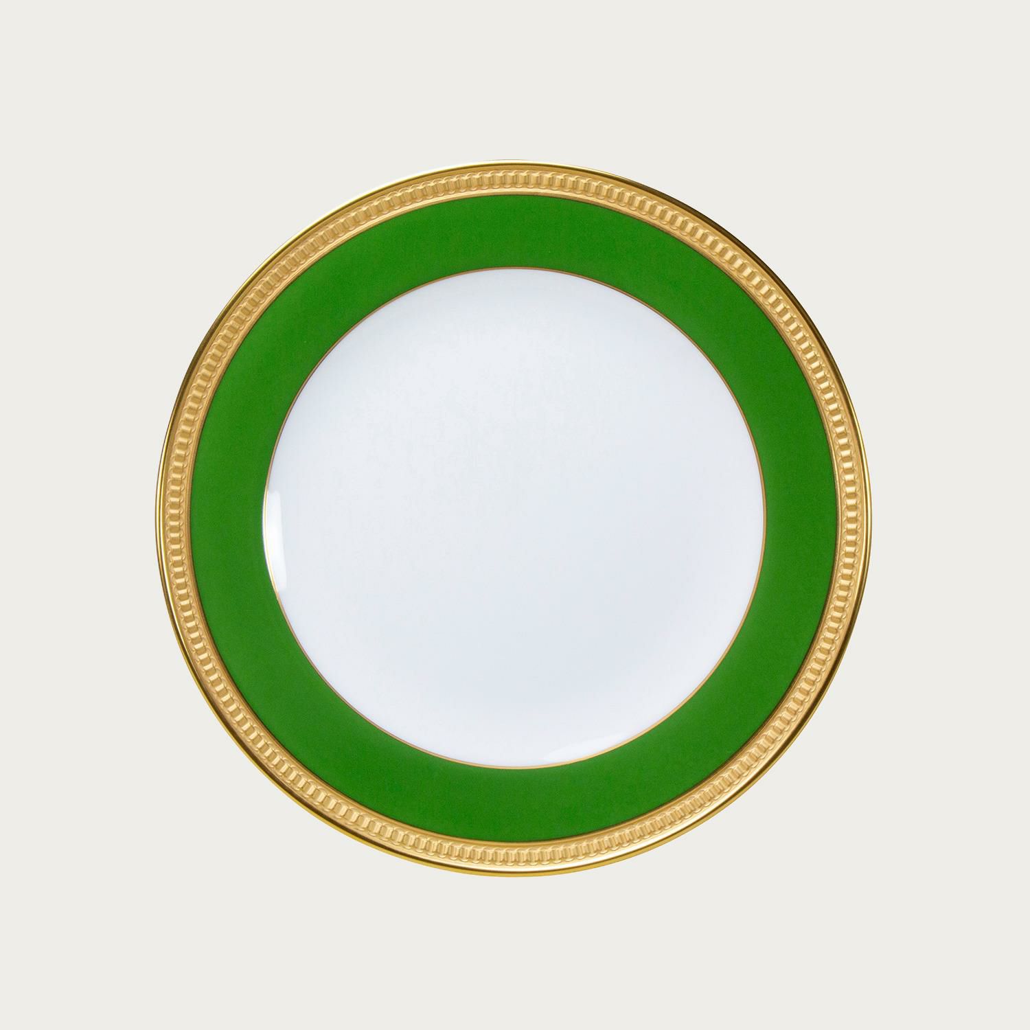 □特別価格□［大倉陶園］色蒔エンボス(グリーン) ケーキ皿【在庫限り