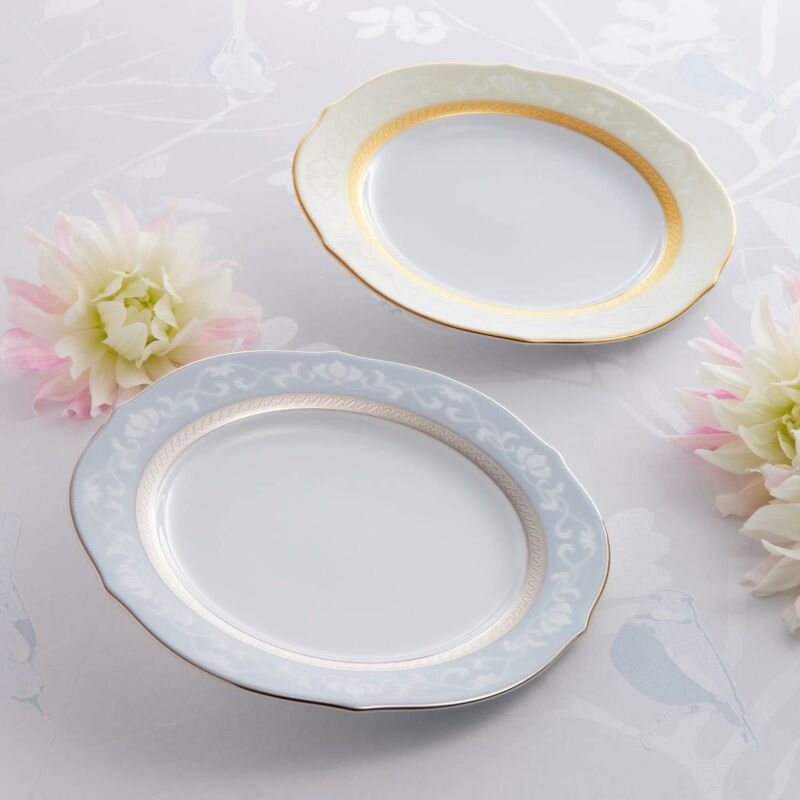 ハンプシャーゴールド&プラチナ 23cmアクセントプレートペア(色変り