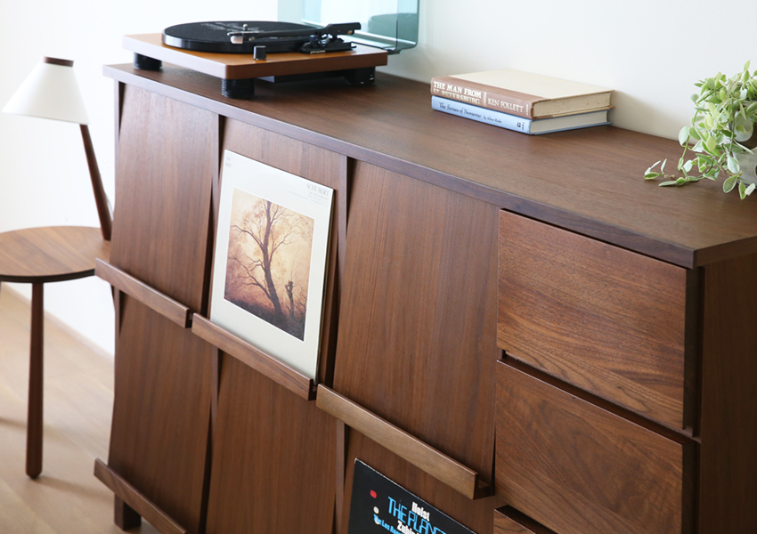 レッチェ 143マガジンレコードラック WALNUT(W143×D39.5×H95.5cm)税込