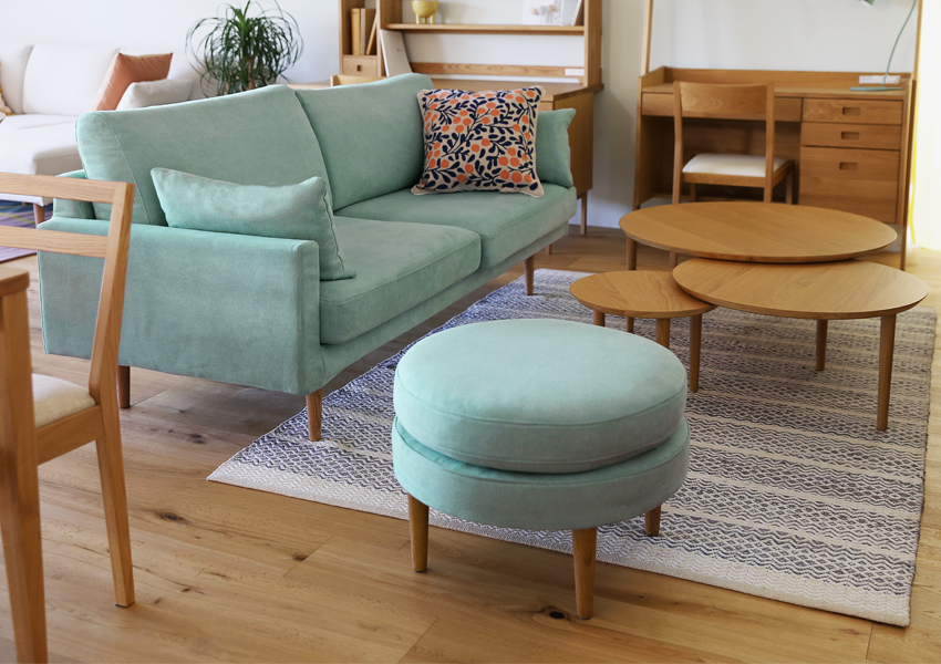 レオソファ ラウンドオットマン DARKGRAY(W60×D60×H42cm)税込￥38,000