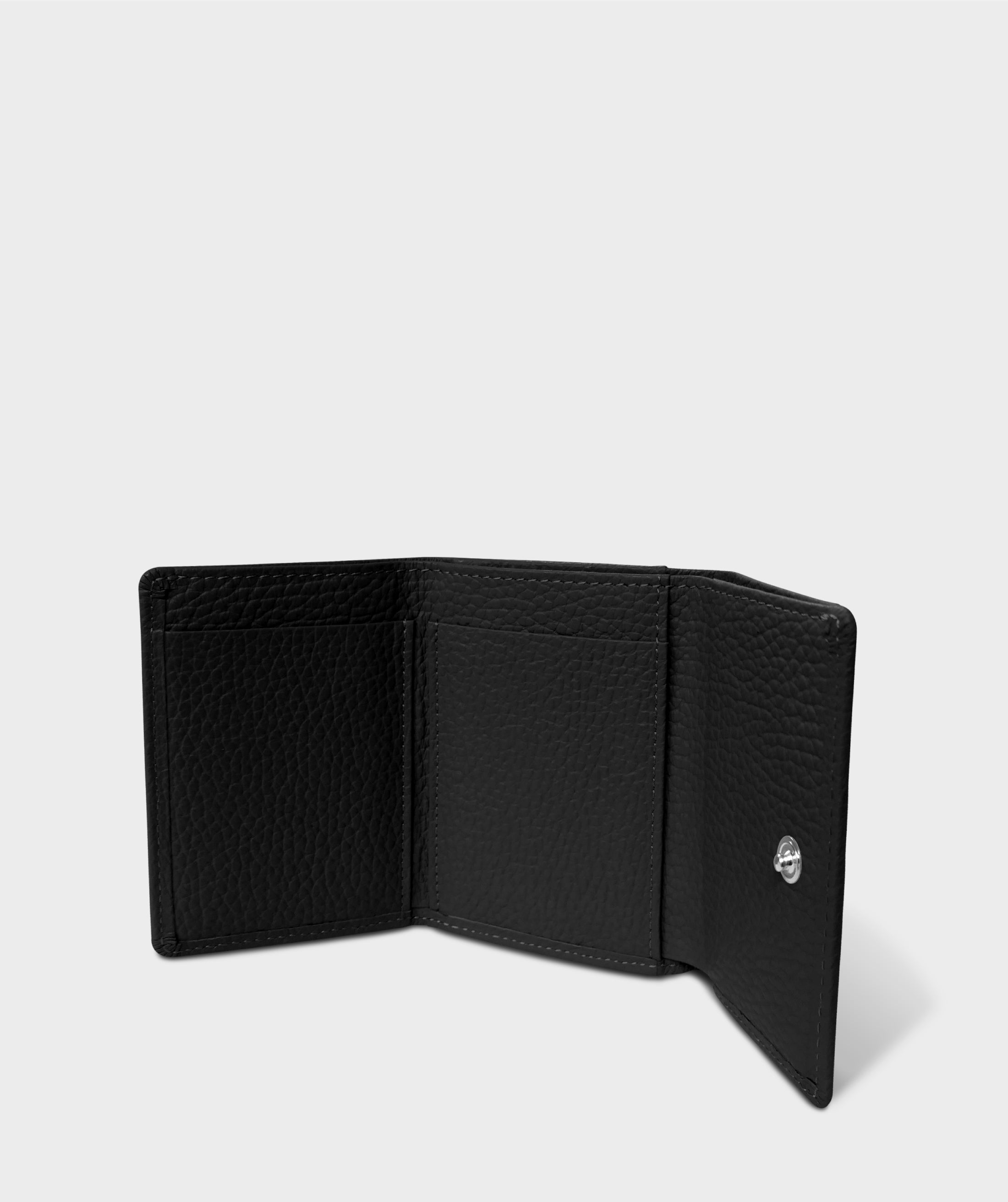 極小三つ折り財布 +1ポケット アドリア ブラック【ボックスタイプ】