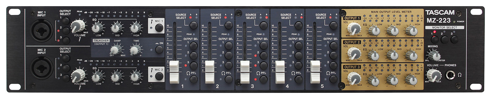 MZ-223 | 5 チャンネルマルチゾーンオーディオミキサー | TASCAM (日本)