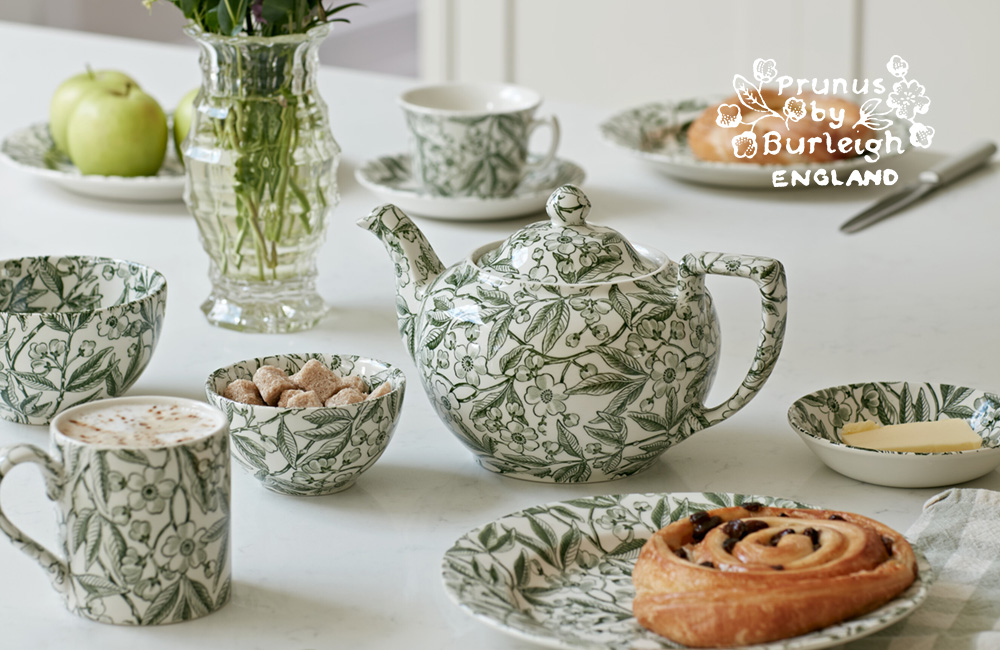 イギリス食器 Burleigh グリーンプルナス フルーツプレート｜バーレイ