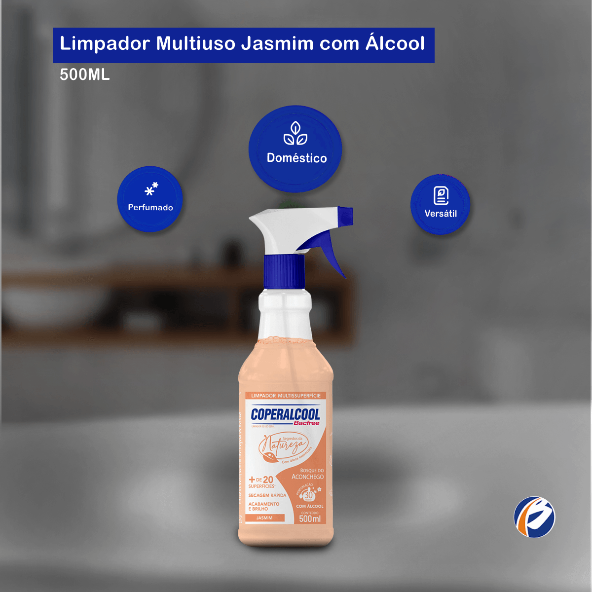 Limpador Multiuso Jasmin Pulverizador 500ml Coperalcool - Braslimpo