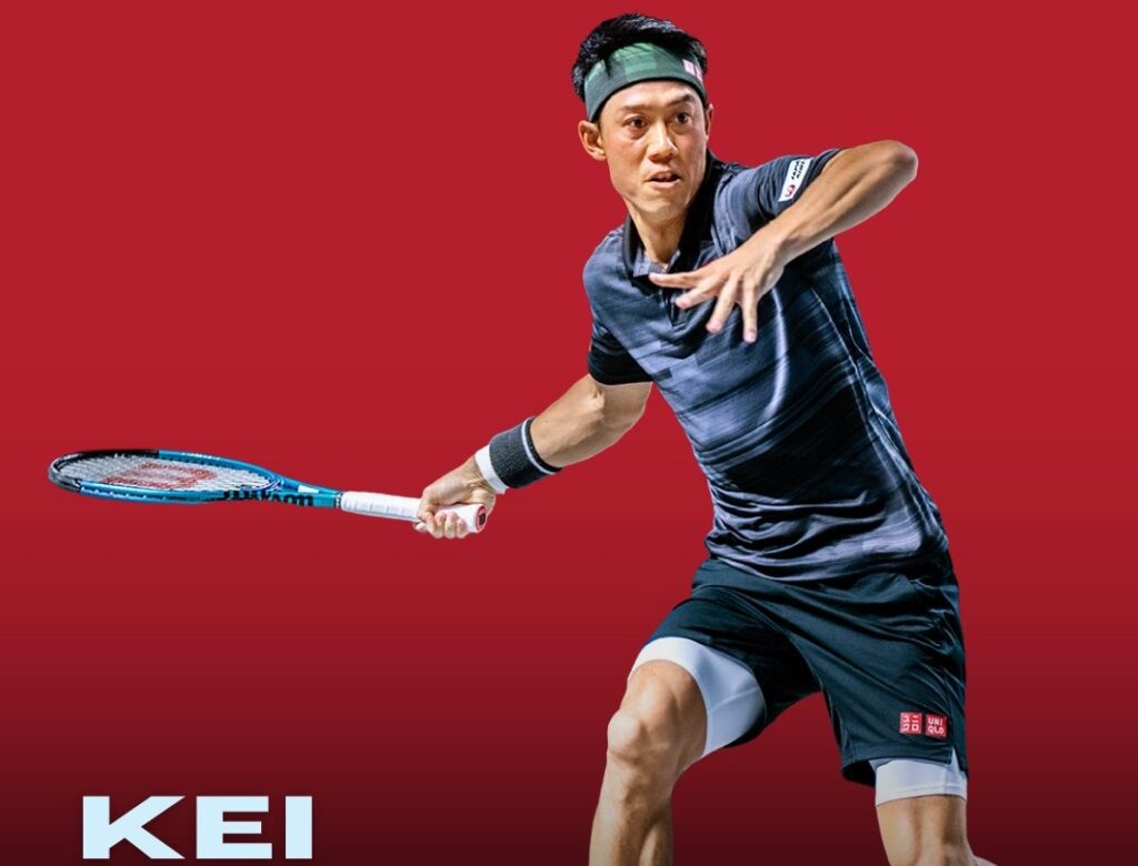 2020年全仏オープン UNIQLO 錦織圭選手 上(M)下(S)セット(紺色) 2020