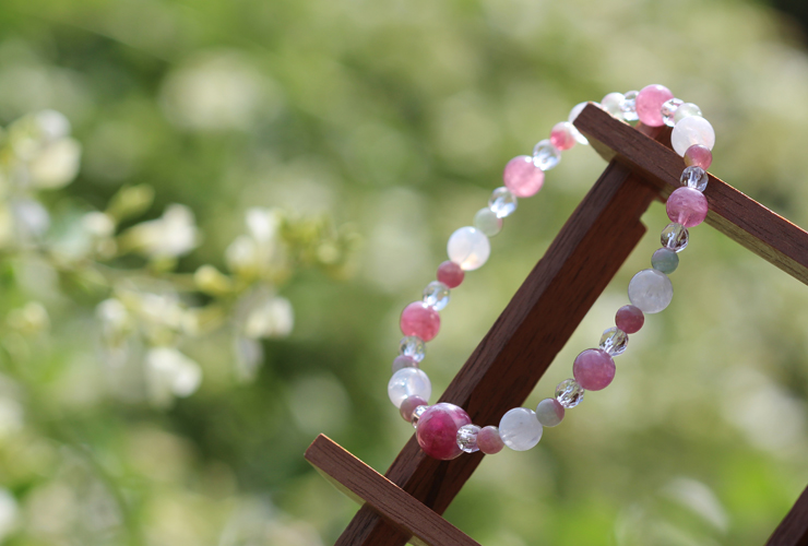 愛の灯」高品質ルベライトトルマリン・シリカブレスレット [ 天然石