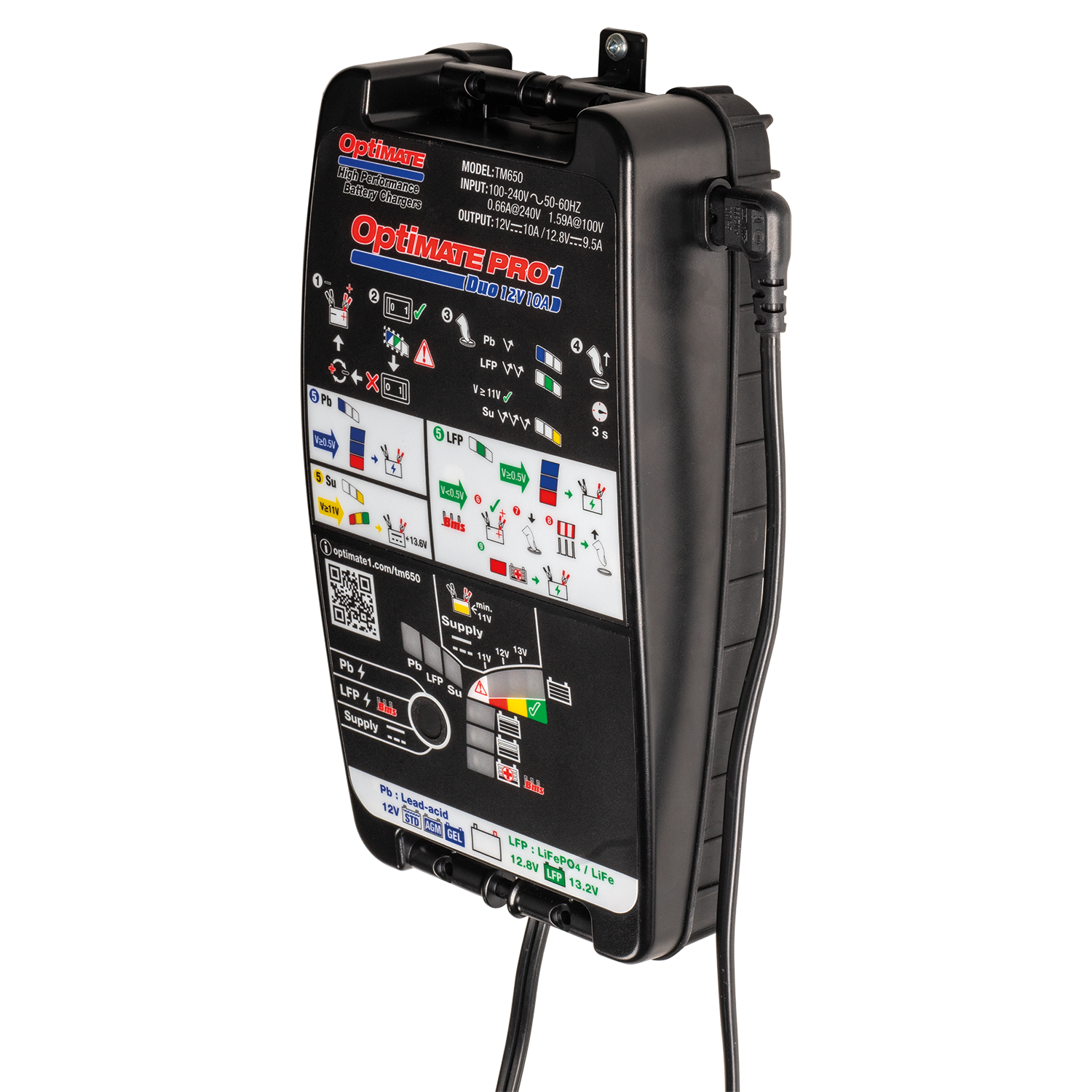 OptiMate PRO-1 DUO TM-650JP 12V鉛、12.8V/13.2Vリン酸鉄リチウム