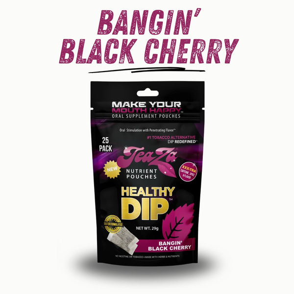 TeaZa Bangin' Black Cherry Energy – Nicotine-Free Herbal Pouches
