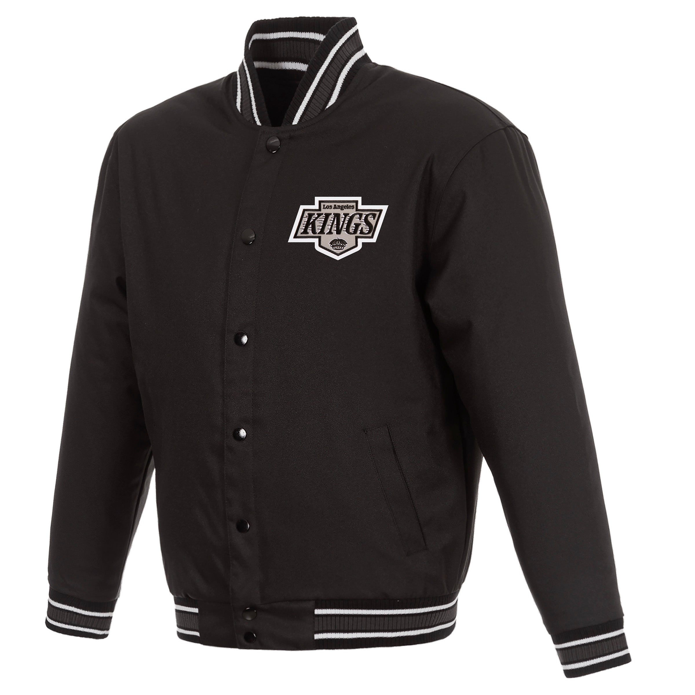 Kings JH Design Front Logo Poly-Twill Black Jacket – TEAM LA Store