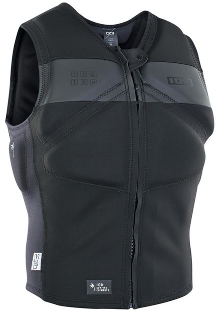 ION Vector Amp Front Zip Schwarz Half padded weste - Telstar Surf