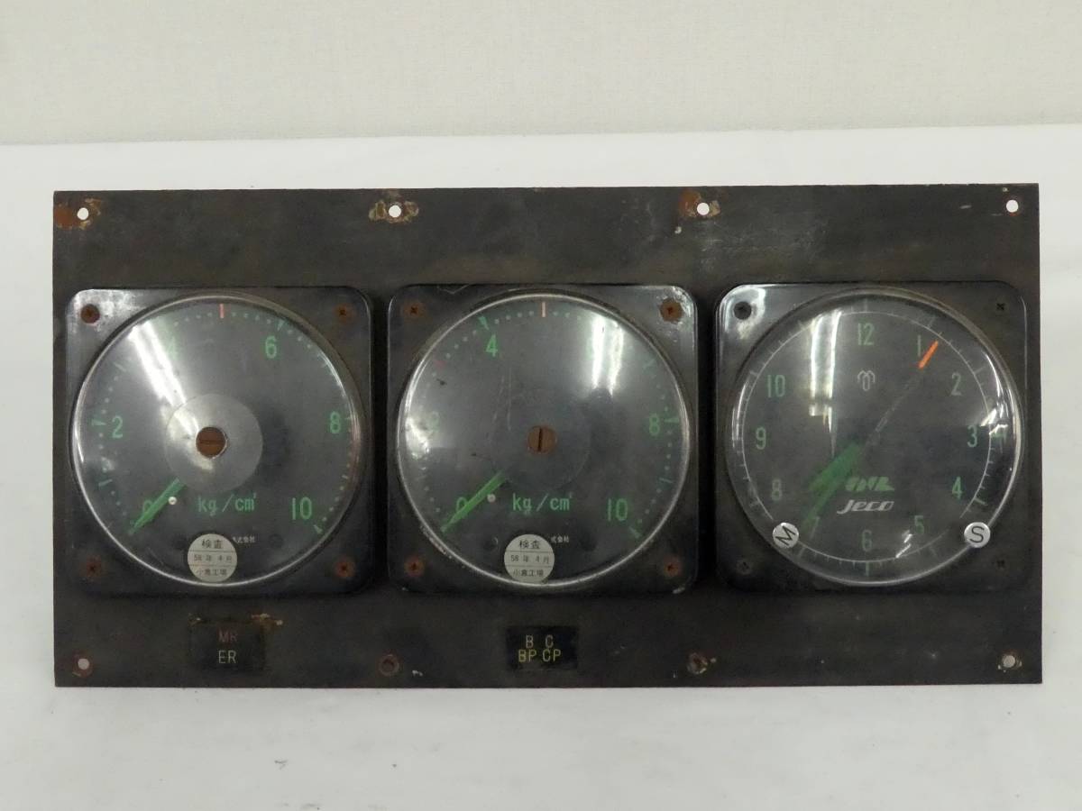 買取価格：2,000円 国鉄 JNR 3連メーター パネル 圧力計 小倉工場 鉄道