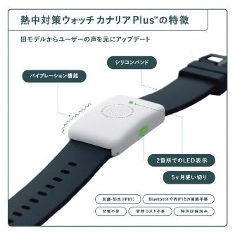 株）日本緑十字社-熱中対策ウォッチ カナリア Plus 375939