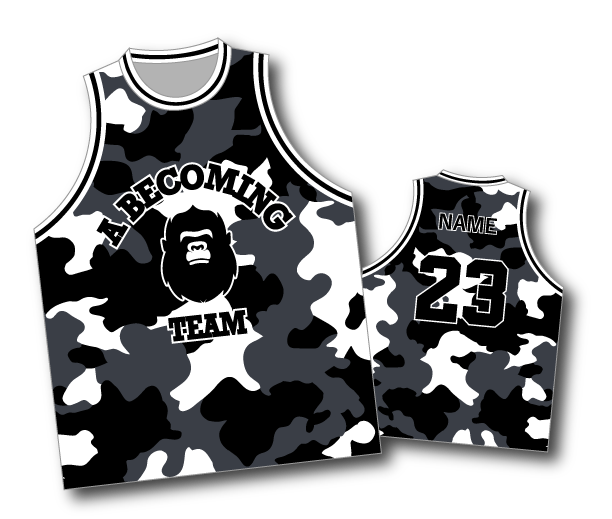 バスケユニフォーム カモ柄×RED - T LAB