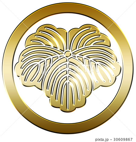 家紋 丸に蔦 金のイラスト素材 [30609867] - PIXTA