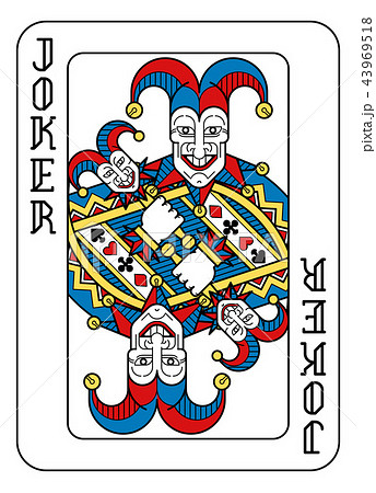 Playing Card Joker Yellow Red Blue Blackのイラスト素材 [43969518