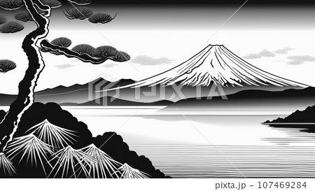 富士山のイラスト素材 [107469284] - PIXTA